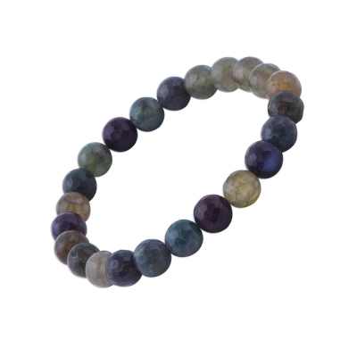 nusnus - Crystal Cut Bracelet with Green Agate Stone