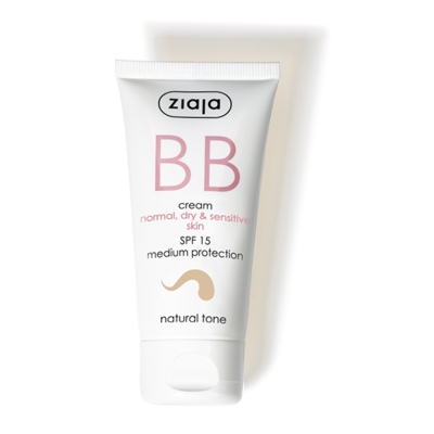 Ziaja - Ziaja BB Cream for Normal, Dry and Sensitive Skin, SPF15 Natural Tone 50 ml